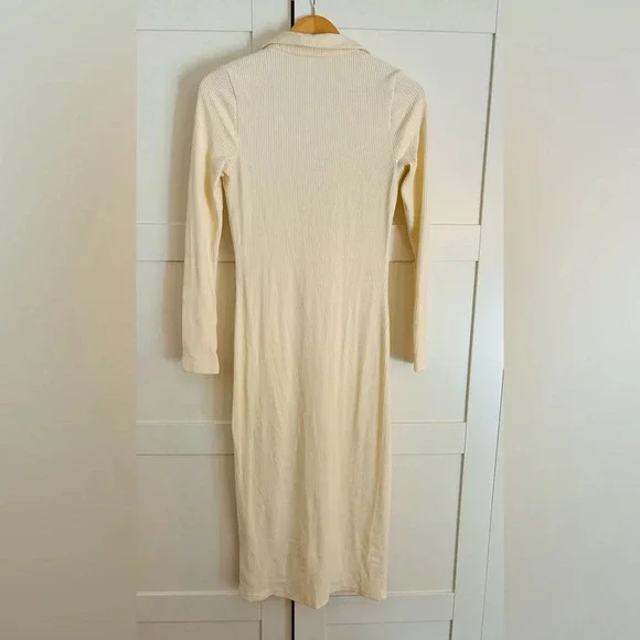 Walter Baker Helena ribbed knit midi dress in cream size small - Picture 4 of 9